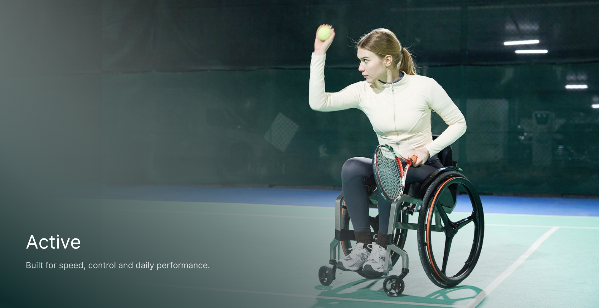 A KIVRO wheelchair in active everyday use